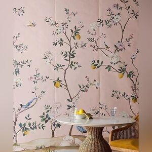 Anthropologie Blossom Chinoiserie Wallpaper-Pink